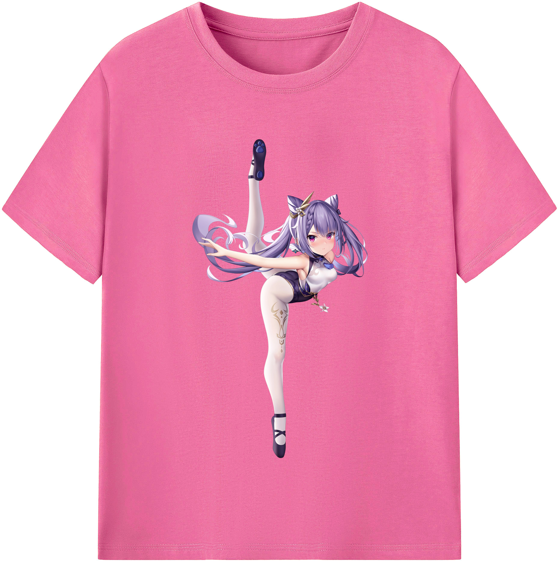 げんし神 刻晴 こくせい genshin Kokusei レディースカジュアルプリントTシャツ（綿100％）